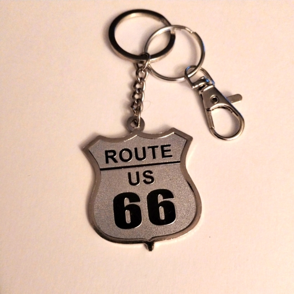 New!! Metal Route 66 key chain/bag charm